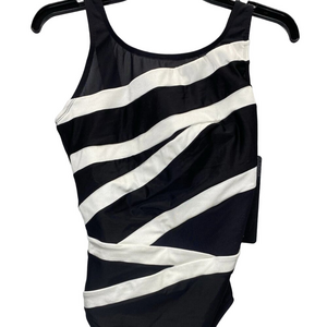 NEW MIRACLESUIT Somer Pointe Spectra One-Piece Swimsuit • Size 12 • Black/White